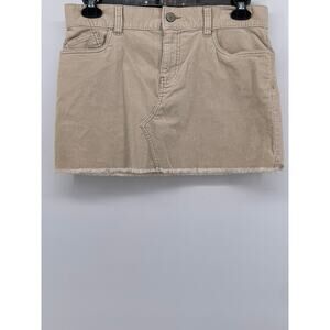 OLD NAVY Women's Beige Corduroy Stretch A-Line Mini Skirt SZ 8